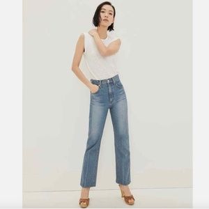 NWT $278 Veronica Beard Jeans Joey With Cowboy Crease in Beacon - size 25!
